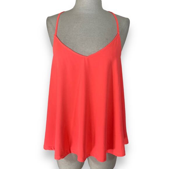 Coral orange camisole swing top, Gianni Bini womens small racerback top - Picture 2 of 6